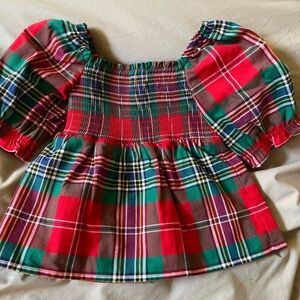 Janie and Jack girls holiday puffy sleeve top